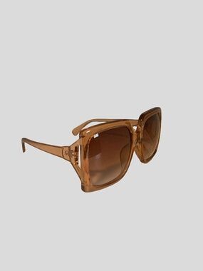 Thick Acetate Frame Square Sunglasses (P7197AP) Clear Brown